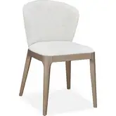 Essenza Dining Chair Champagne Fabric & Walnut finish Wood (Set of 2)